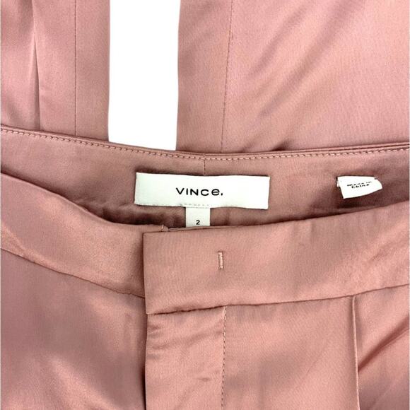 Vince Liquid Shine Straight-leg Trousers Mauve Orchid Size 2 NWOT - Picture 4 of 8